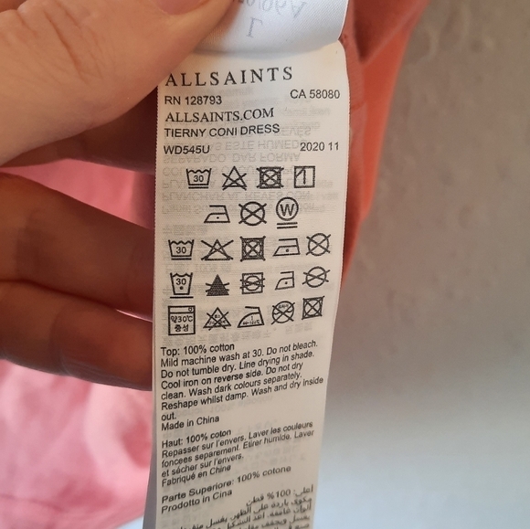 All Saints Coni Coral Tank Sleeveless Blouse L - Picture 7 of 8